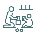 icon showing two people playing with blocks